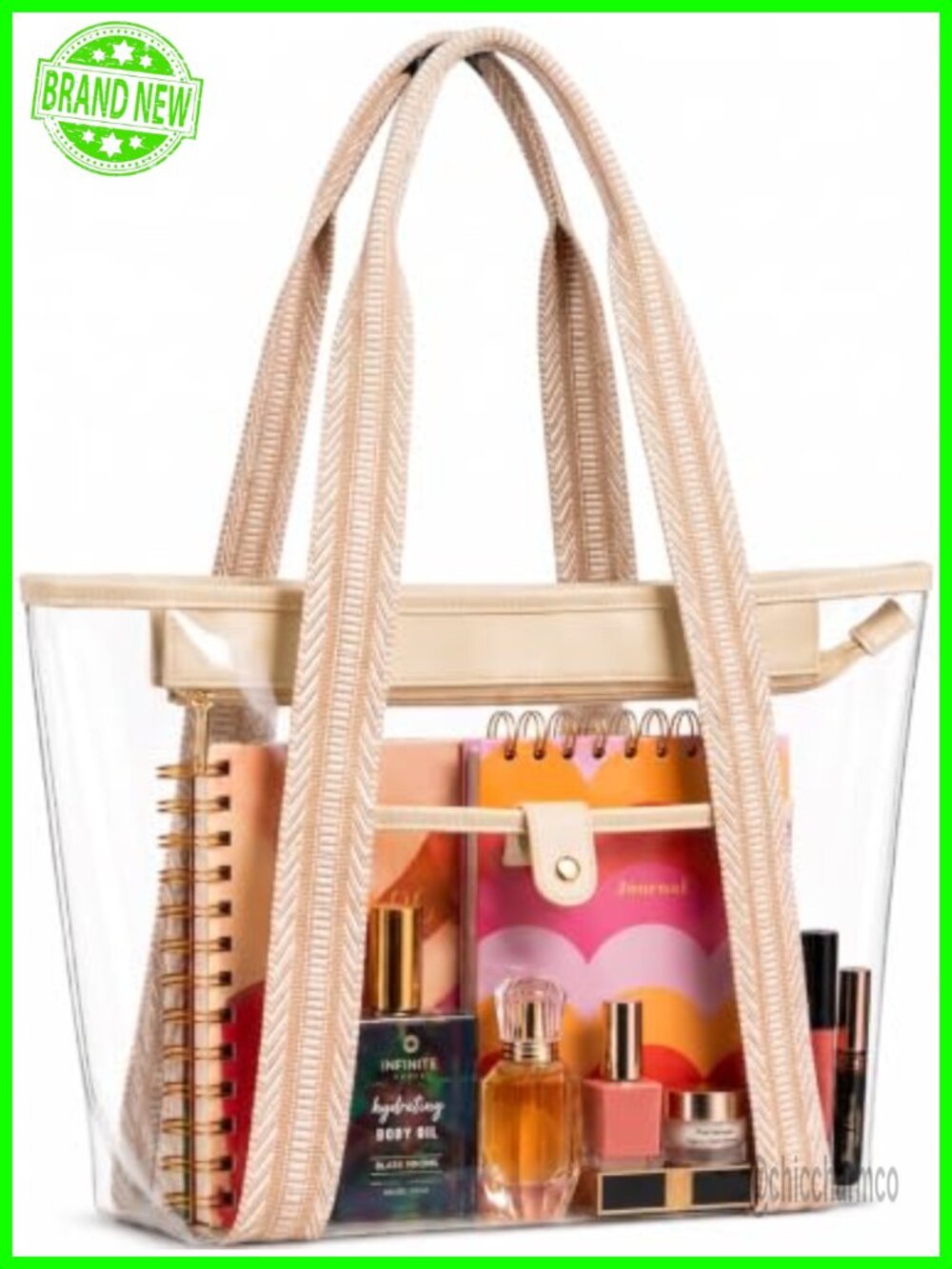 Large Clear PVC Tote Bag Stadium Approved Transparent Purse